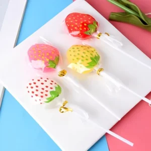 Strawberry Shape Hard Lollipop